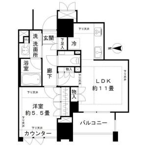 1LDK Mansion in Uchikanda - Chiyoda-ku Floorplan