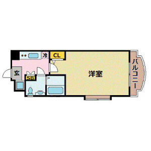 1K Mansion in Otemon - Fukuoka-shi Chuo-ku Floorplan