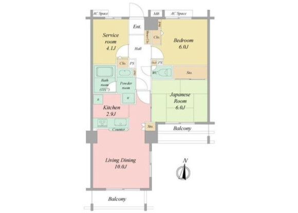 2LDK Apartment to Buy in Ota-ku Floorplan