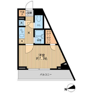 1K 맨션 in Bentencho - Shinjuku-ku Floorplan