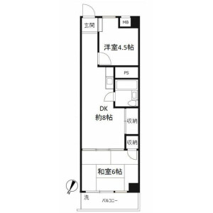 2DK Mansion in Shinohashi - Koto-ku Floorplan