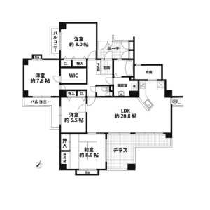 4LDK Mansion in Higashiizumigaoka - Toyonaka-shi Floorplan