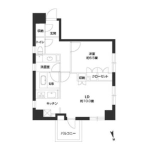 1LDK Mansion in Minato - Chuo-ku Floorplan