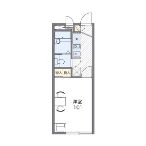 1K Apartment in Umedahoncho - Kasukabe-shi Floorplan