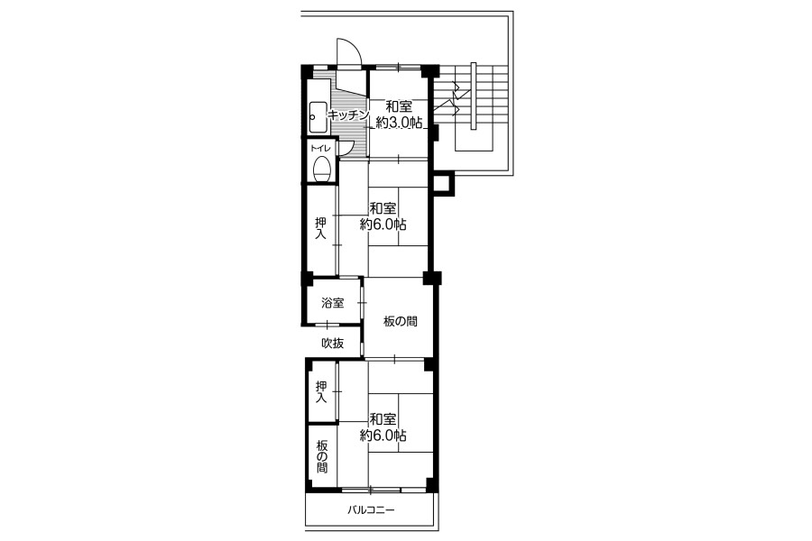 3K Apartment to Rent in Katano-shi Floorplan