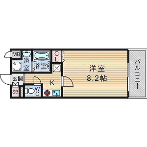 1K Mansion in Saiwaicho - Osaka-shi Naniwa-ku Floorplan