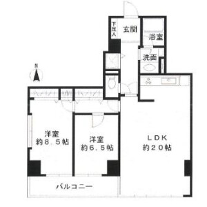 2LDK Mansion in Haramachi - Shinjuku-ku Floorplan