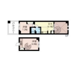 2LDK Mansion in Tsukishima - Chuo-ku Floorplan
