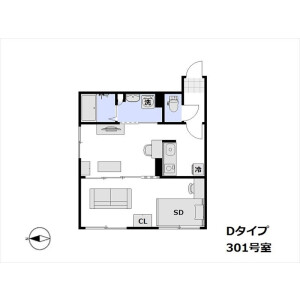 1DK Apartment in Hommachi - Shibuya-ku Floorplan
