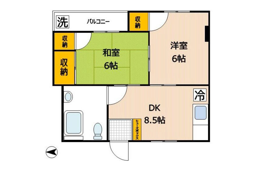 2DK Apartment to Rent in Koto-ku Floorplan