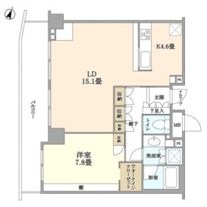 1LDK {building type} in Takanawa - Minato-ku Floorplan