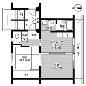 2DK Mansion in Kanakubo - Yuki-shi Floorplan