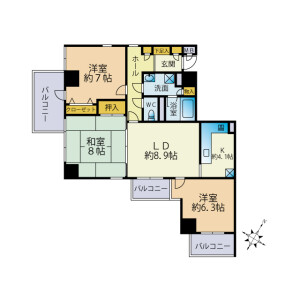 3LDK Mansion in Yokokawa - Sumida-ku Floorplan