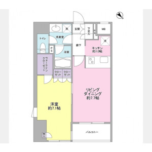 1LDK Mansion in Okinacho - Yokohama-shi Naka-ku Floorplan