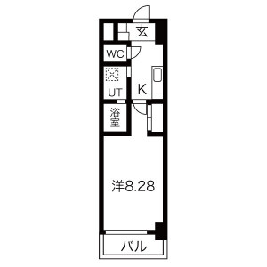 1K Mansion in Zaimokucho - Kyoto-shi Shimogyo-ku Floorplan