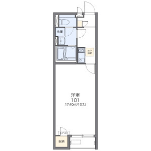 1K Apartment in Hiranohigashi - Osaka-shi Hirano-ku Floorplan