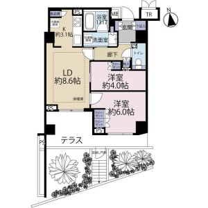 2LDK Mansion in Hongo - Bunkyo-ku Floorplan
