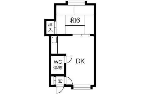 1DK Apartment to Rent in Tomakomai-shi Floorplan