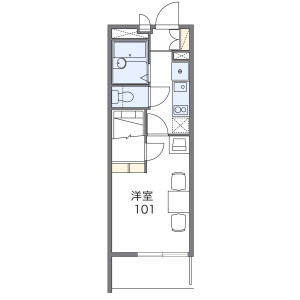 1K Mansion in Atago - Fukuoka-shi Nishi-ku Floorplan