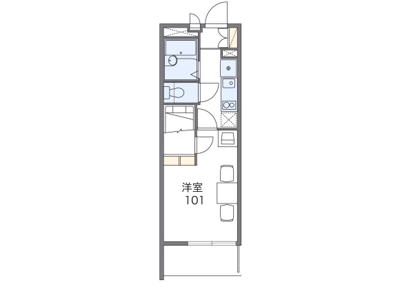 1K Apartment to Rent in Fukuoka-shi Nishi-ku Floorplan