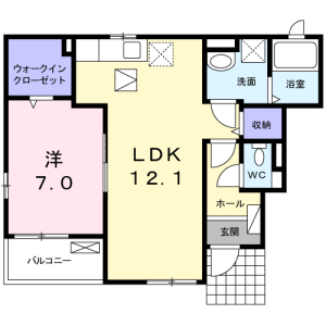 1LDK Apartment in Shibokuhoncho - Kawasaki-shi Miyamae-ku Floorplan