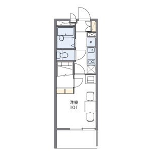 1K Apartment in Kaijincho minami - Funabashi-shi Floorplan