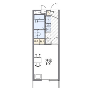 1K Apartment in Kamihorikoshicho - Nagoya-shi Nishi-ku Floorplan