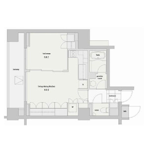 1LDK Mansion in Minamiazabu - Minato-ku Floorplan