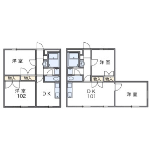 2LDK Apartment in Takasuka - Kurashiki-shi Floorplan