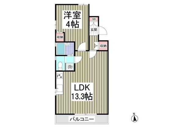 1LDK Apartment to Rent in Shinagawa-ku Floorplan