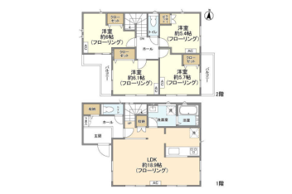 4LDK House to Rent in Machida-shi Floorplan