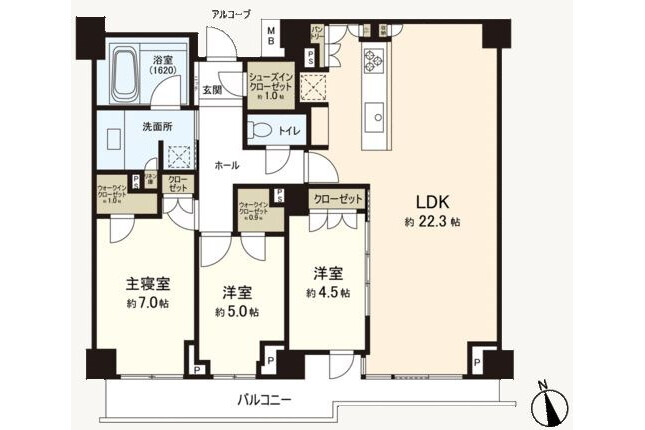 港区出售中的3LDK公寓大厦房地产 楼层布局