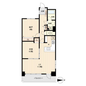 1SLDK Mansion in Shiba(1-3-chome) - Minato-ku Floorplan