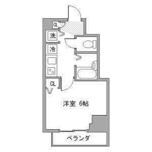 1K Mansion in Shimbashi - Minato-ku Floorplan