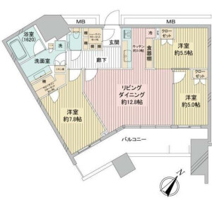 3LDK {building type} in Toyosu - Koto-ku Floorplan