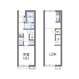 1LDK Apartment in Ezu - Tottori-shi Floorplan