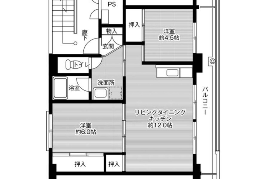 2LDK Apartment to Rent in Tsukuba-shi Floorplan