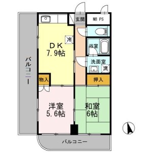 2DK Mansion in Omorinishi - Ota-ku Floorplan