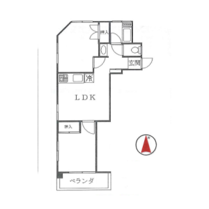 2LDK Mansion in Higashiyama - Meguro-ku Floorplan
