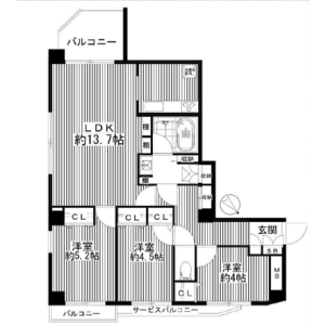 3LDK {building type} in Kitazawa - Setagaya-ku Floorplan