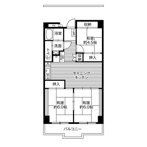 3DK Mansion in Hinodecho - Tochigi-shi Floorplan