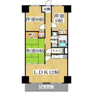 3LDK Mansion in Shiginonishi - Osaka-shi Joto-ku Floorplan