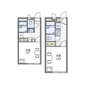1K Apartment in Honcho - Funabashi-shi Floorplan