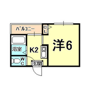 1K Mansion in Miyanishicho - Nishinomiya-shi Floorplan