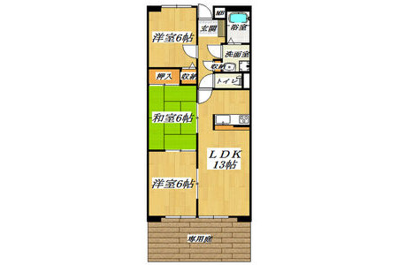 3LDK Apartment to Rent in Daito-shi Floorplan