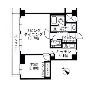 1LDK Mansion in Sarugakucho - Shibuya-ku Floorplan