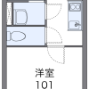 在新宿区内租赁1K 公寓 的 楼层布局