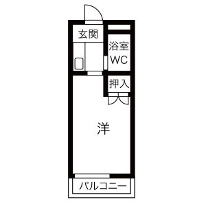 1K Apartment in Sonenji - Hirakata-shi Floorplan
