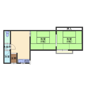2DK Apartment in Niwai - Osaka-shi Sumiyoshi-ku Floorplan