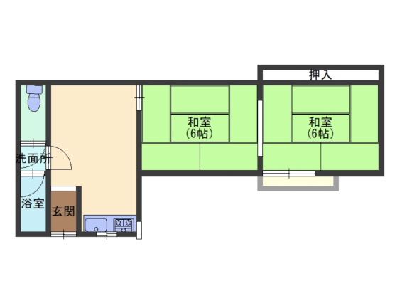 2DK Apartment to Rent in Osaka-shi Sumiyoshi-ku Floorplan